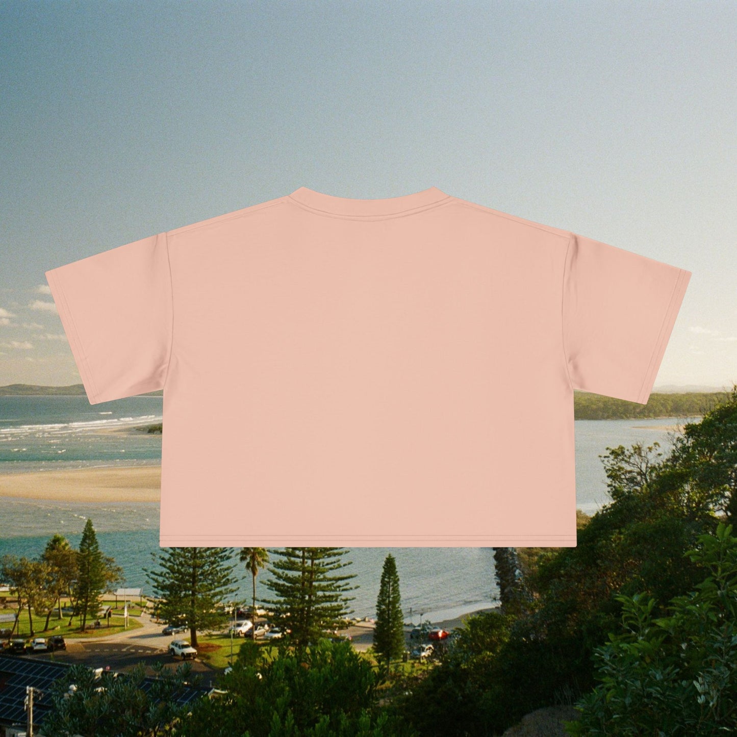 Crop Tee - Pink Text