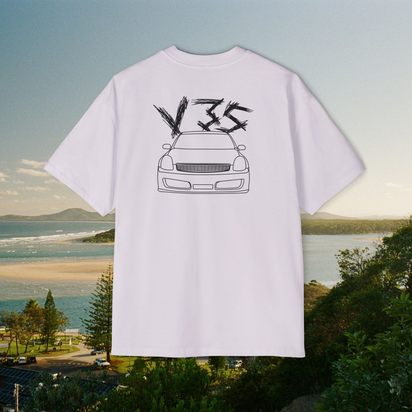 V35 SKYLINE Heavy Tee - Black Text