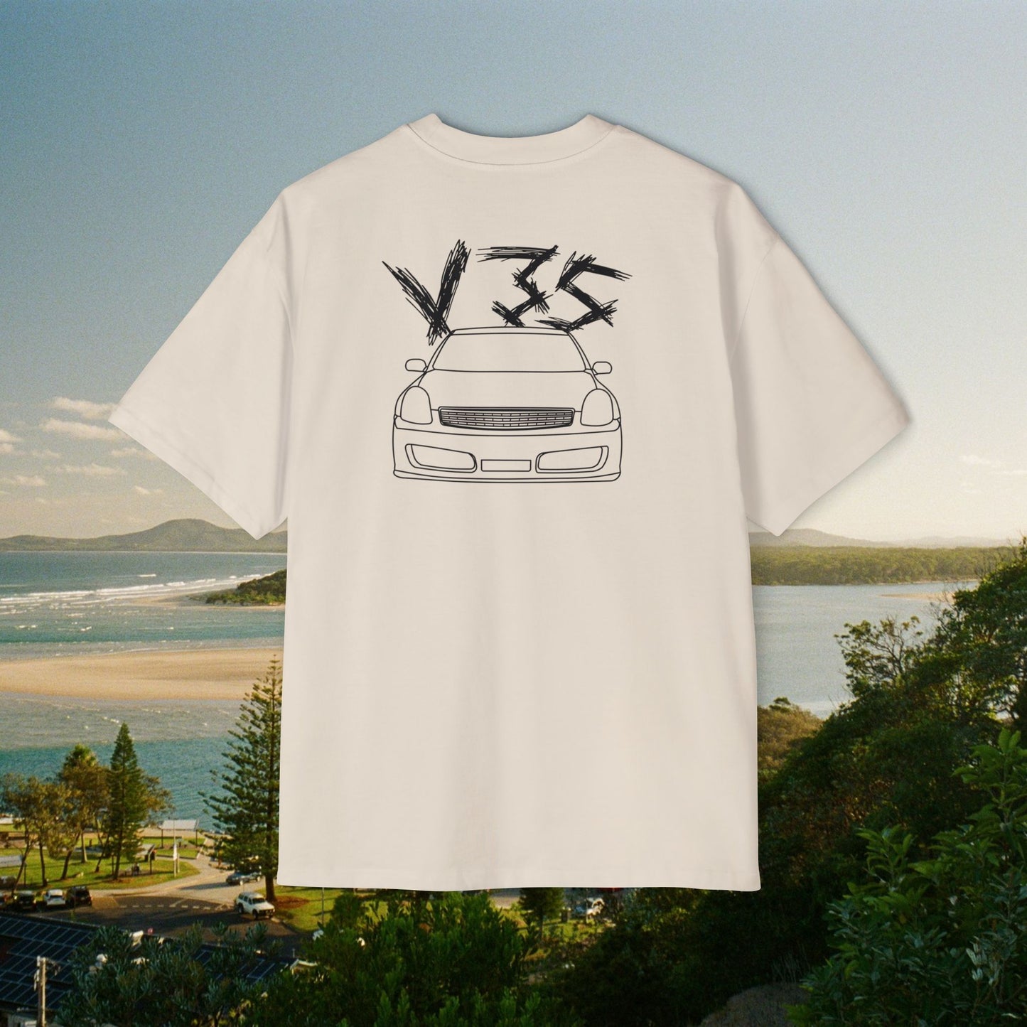 V35 SKYLINE Heavy Tee - Black Text