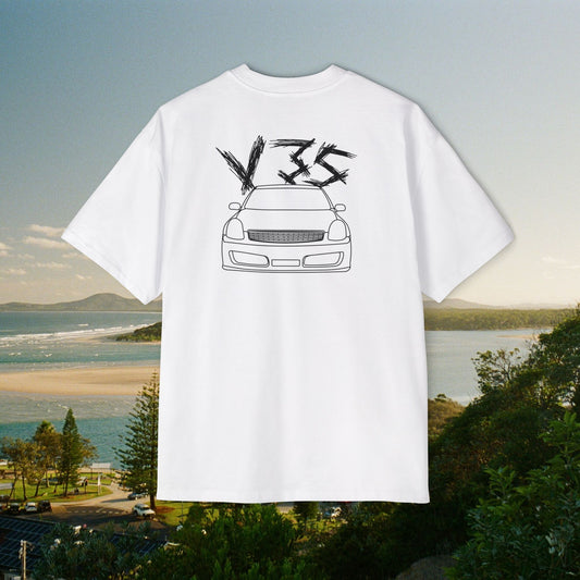 V35 SKYLINE Heavy Tee - Black Text